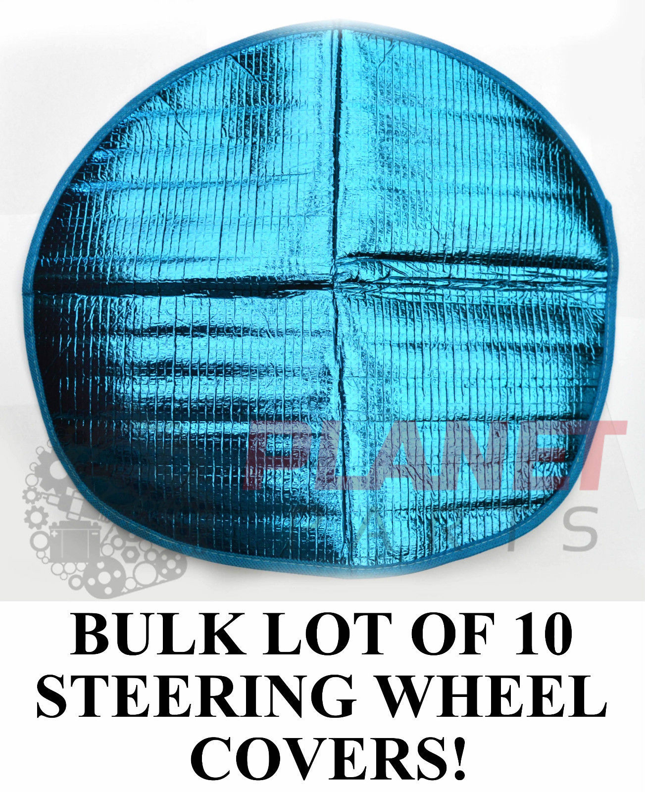 BULK LOT of 10 Steering Wheel Sun Shade Covers BLUE NEW