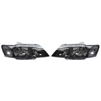 NEW PAIR Holden VY Commodore Headlights BLACK SV8 SS Executive Acclaim Lumina Ute Wagon