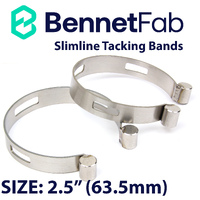 TWO Bennet Fab Stainless Steel SLIMLINE Tacking Bands - SIZE: 2.5” (63.5mm)