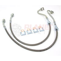 Front Braided Brake Hoses for Ford Territory BARRA SX SY SY2 (2004-2011) TX, TS, Ghia, Turbo Ghia (Pair)