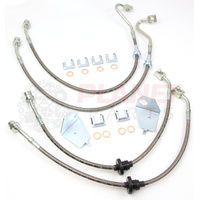 Front AND Rear Braided Brake Hoses for Ford Territory BARRA SX SY SY2 (2004-2011) TX, TS, Ghia, Turbo Ghia (4 hoses)