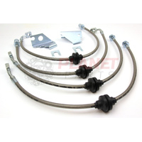 Front AND Rear Braided Brake Hoses for Holden Commodore VE SERIES 2 (2010-2013) (Sedan, Wagon and Ute) (4 Hoses)