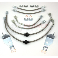 Front AND Rear Braided Brake Hoses for Holden Commodore VT VX VY VZ (inc. S SS Calais Berlina Executive V6 V8) (6 Hoses)
