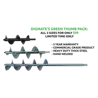 THREE Digmate Power Garden Augers Earth Planter Post Hole Soil Digger Drill PACK