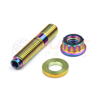 Ford Falcon BA BF FG FGX BARRA (Turbo & Non-Turbo) TITANIUM Exhaust Manifold Stud, Nut & Washer RAINBOW (Single)
