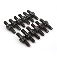 SET OF 12 Ford Falcon BA BF FG FGX BARRA (Turbo & Non-Turbo) TITANIUM Exhaust Manifold Studs Nuts & Washers BLACK