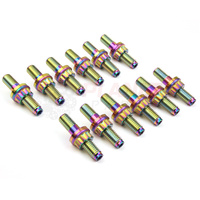 SET OF 12 Ford Falcon BA BF FG FGX BARRA (Turbo & Non-Turbo) TITANIUM Exhaust Manifold Studs Nuts & Washers RAINBOW