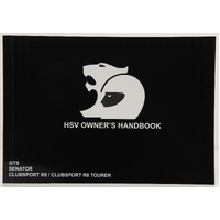GENUINE HSV OWNERS MANUAL- GTS SENATOR CLUBSPORT R8 TOURER SEDAN- VE3 E3 (MY12) NEW HSV-00A-100601
