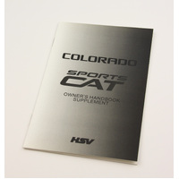 GENUINE HSV OWNERS MANUAL SUPPLEMENT SPORTSCAT J155 COLORADO