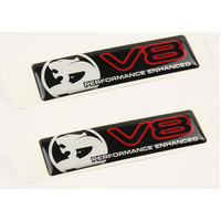 TWO NEW GENUINE HSV 'V8 PERFORMANCE ENHANCED' Guard Badge Decal VN VP VQ VR VS DECAL PAIR