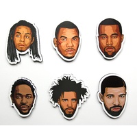 Rap/Hip-Hop Fridge Magnet Bundle - Lil Wayne, Game, Kanye, Kendrick, J. Cole, Drake
