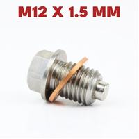 M12 × 1.5 Magnetic Stainless Steel Oil Drain Plug Sump Drain Nut Bolt with Copper Gasket Crush Washer