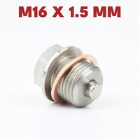 M16 × 1.5 Magnetic Stainless Steel Oil Drain Plug Sump Drain Nut Bolt with Copper Gasket Crush Washer