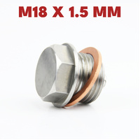 M18 × 1.5 Magnetic Stainless Steel Oil Drain Plug Sump Drain Nut Bolt with Copper Gasket Crush Washer