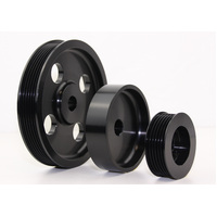 Ford Falcon BA BF FG FGX BARRA BILLET Underdrive Pulley KIT (inc. XR6 Turbo) BLACK - Alternator, Power Steering & Water Pump Pulleys