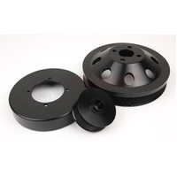 Holden Commodore VS VT VX VY 3.8L V6 ECOTEC BILLET 20% Underdrive Pulley KIT BLACK - Alternator, Power Steering & Water Pump Pulleys