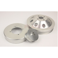 Holden Commodore VS VT VX VY 3.8L V6 ECOTEC BILLET 20% Underdrive Pulley KIT SILVER - Alternator, Power Steering & Water Pump Pulleys