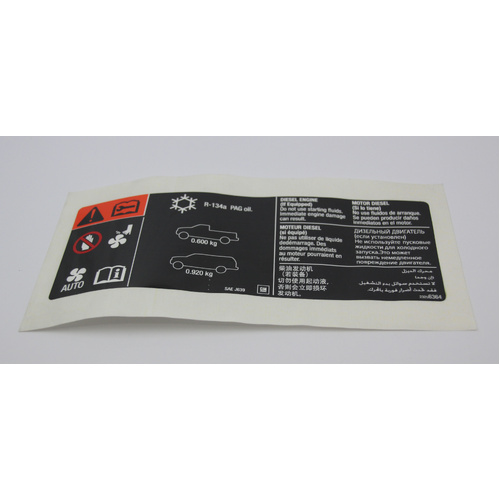 NEW GENUINE GM 23256364 A/C Refrigerant Warning Label Decal Sticker Silverado