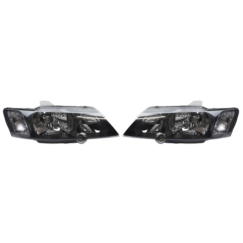NEW PAIR Holden VY Commodore Headlights BLACK SV8 SS Executive Acclaim Lumina Ute Wagon