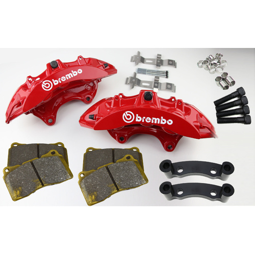 Holden VT VU VX VY VZ Commodore RED Brembo Big Brake Kit 6-Piston Front (Inc. Brake Pads)