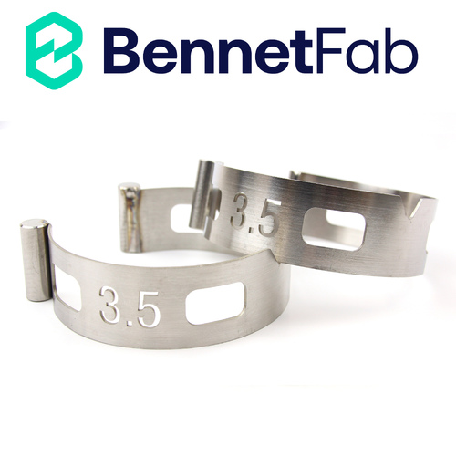 TWO Bennet Fab Stainless Steel Tacking Bands - SIZE: 3.5” (88.9mm)