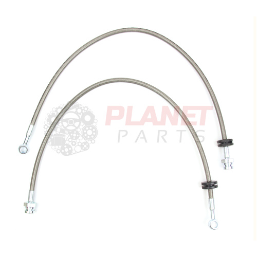 Front Braided Brake Hoses for FPV Ford Falcon BA BF with Brembo Calipers 4/6 Piston (Pair)