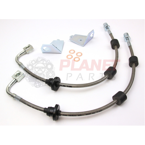 Rear Braided Brake Hoses for Ford Falcon FG FGX SEDAN (inc. XR6, XR8, XR6 Turbo) (Pair)