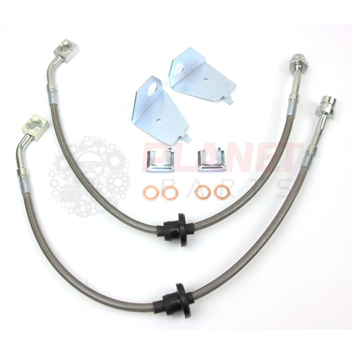 Rear Braided Brake Hoses for Ford Territory BARRA SX SY SY2 (2004-2011) TX, TS, Ghia, Turbo Ghia (Pair)
