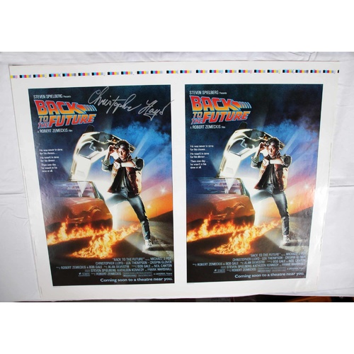 Back to the Future Original Movie Poster Signed by Christopher Lloyd - Printer's Proof