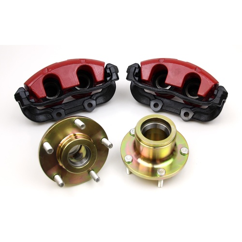 Holden VB-VP to VT-VZ Commodore Brake Upgrade Hubs and Calipers (Red) - No Brake Lines, Pads, or Rotors