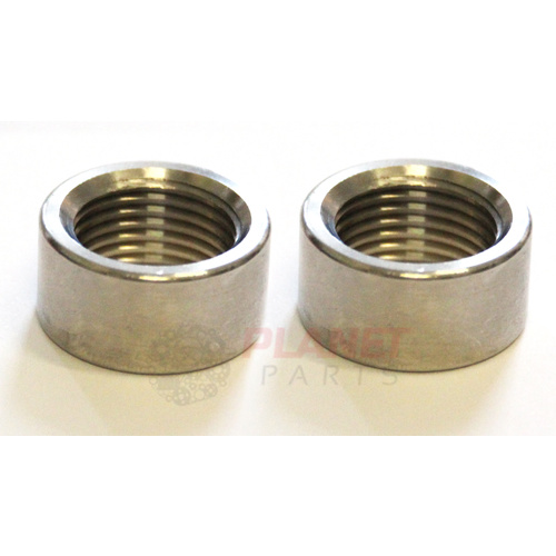 304 Stainless Steel Exhaust O2 Sensor Weld-On Bung Hole/Port M18 x 1.5mm (Pair)