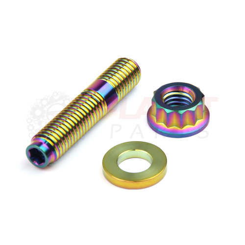 Ford Falcon BA BF FG FGX BARRA (Turbo & Non-Turbo) TITANIUM Exhaust Manifold Stud, Nut & Washer RAINBOW (Single)