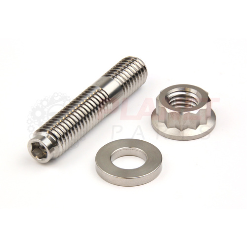 Ford Falcon BA BF FG FGX BARRA (Turbo & Non-Turbo) TITANIUM Exhaust Manifold Stud, Nut & Washer SILVER/RAW (Single)
