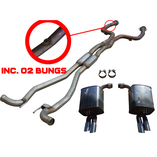 HSV GenF LSA (Sedan & Wagon) Exhaust Centre Pipe & AFM Mufflers CatBack System (with O2 Sensor Bun