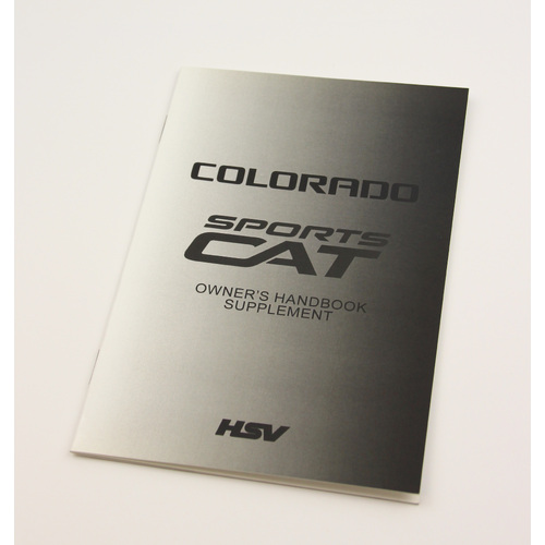 GENUINE HSV OWNERS MANUAL SUPPLEMENT SPORTSCAT J155 COLORADO