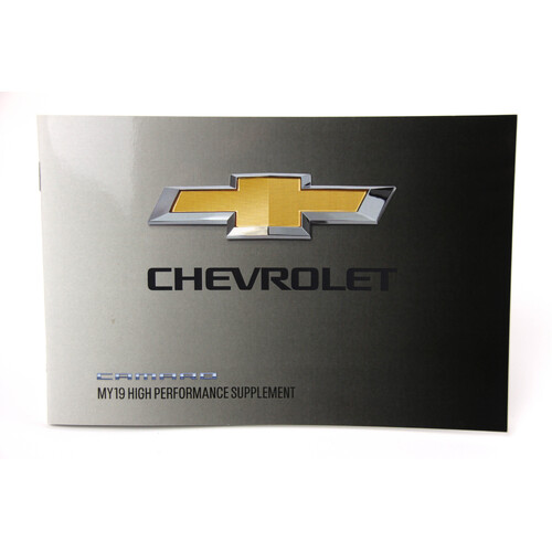 GENUINE HSV OWNERS MANUAL MY19 HIGH PERFORMANCE SUPPLEMENT CHEVROLET CAMARO