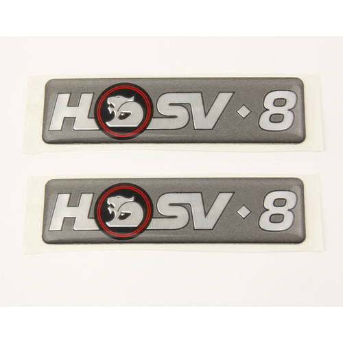 TWO NEW GENUINE HSV 'HSV-8' VN VP VQ Guard Fender Badges PAIR CLUBSPORT SENATOR MALOO SV91 VR VS