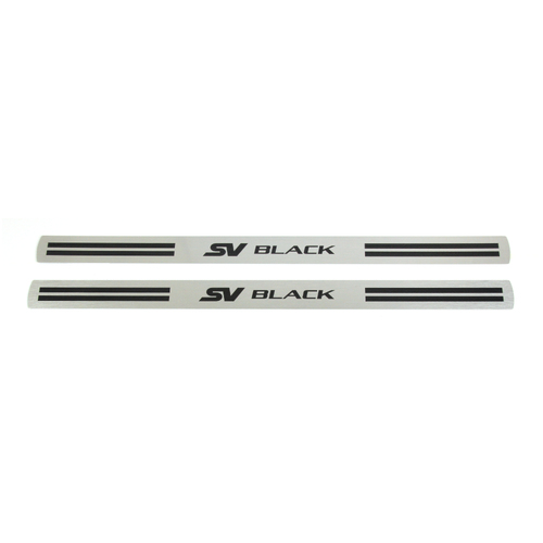 GENUINE HSV GEN-F SV BLACK EDITION FRONT Sill Scuff Plates PAIR NEW Clubsport R8 Maloo 2016