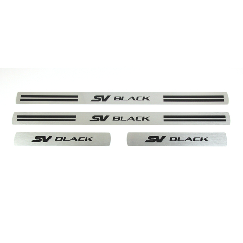 GENUINE SET HSV GEN-F SV BLACK EDITION FRONT & REAR Sill Scuff Plates PAIR NEW Clubsport R8 Maloo 2016