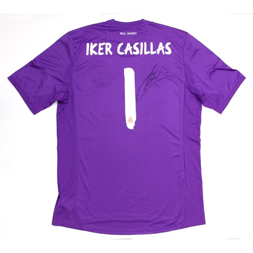 IKER CASILLAS Hand Signed Real Madrid Goalkeeper Jersey with COA