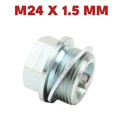 M24 × 1.5 Magnetic Stainless Steel Oil Drain Plug Sump Drain Nut Bolt with Copper Gasket Crush Washer