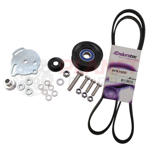 Power Steering & Air Con Delete/Removal Kit (AND BELT) for Ford Falcon BA BF FG FGX BARRA 6cyl (inc. Turbo)