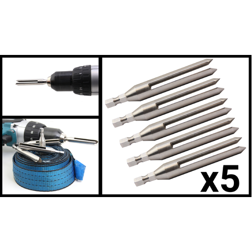 FIVE Tie Down Strap Winder Tool - Hand Held Portable Cordless Drill Tool Hex Head