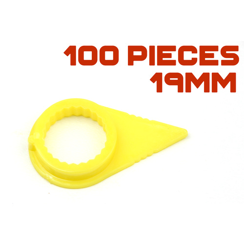 19mm YELLOW Wheel Nut Tension Safety Indicators (100 Pieces)