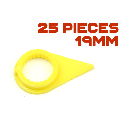 19mm YELLOW Wheel Nut Tension Safety Indicators (25 Pieces)