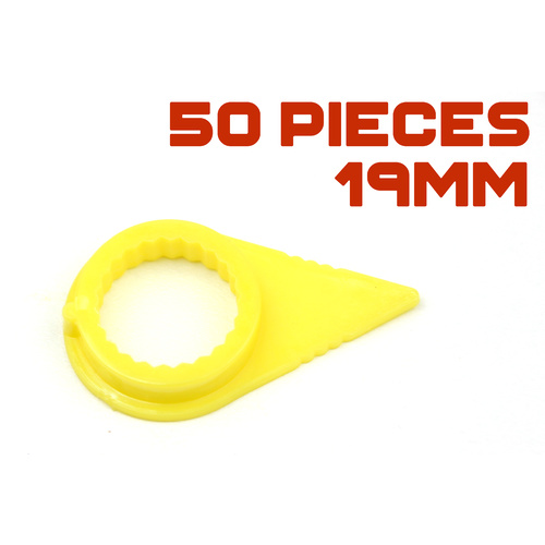 19mm YELLOW Wheel Nut Tension Safety Indicators (50 Pieces)
