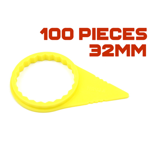 32mm YELLOW Wheel Nut Tension Safety Indicators (100 Pieces)