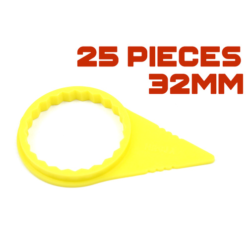32mm YELLOW Wheel Nut Tension Safety Indicators (25 Pieces)