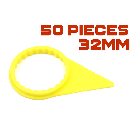 32mm YELLOW Wheel Nut Tension Safety Indicators (50 Pieces)