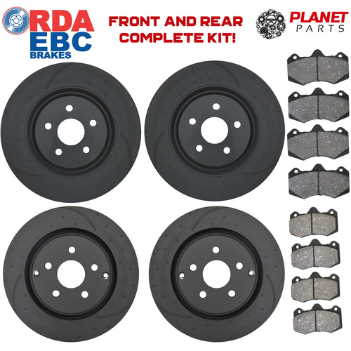 HSV E-Series (E1, E2, E3) Front & Rear DIMPLED & SLOTTED Brake Discs and CERAMIC Brake Pads 365mm & 350mm SET